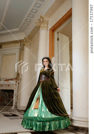 Young girl at the image of Scarlett O'Hara 17537997