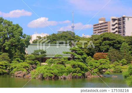 Kiyosumi garden and Tokyo sky tree 17538216
