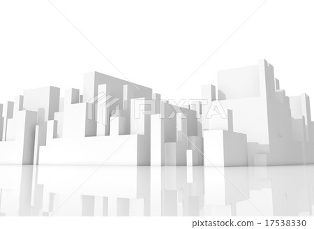 Abstract white schematic 3d cityscape on white Abstract white schematic 3d cityscape on white 17538330
