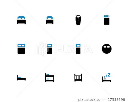 Bed duotone icons on white background. 17538396