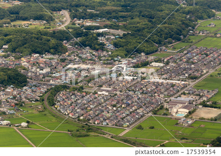 Aerial view of Kobayashi station near Narita Line in Inzai City, Chiba Prefecture 17539354