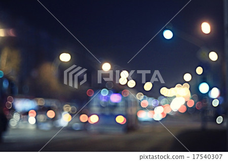 Night road in the city of lights cars traffic jams 17540307