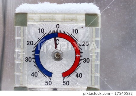 thermometer outdoors snow winter cold snap 17540582