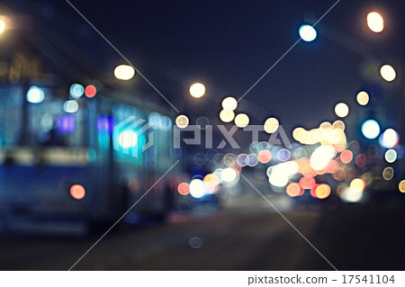 Night road in the city of lights cars traffic jams 17541104