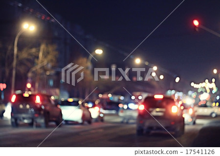 Night road in the city of lights cars traffic jams Night road in the city of lights cars traffic jams 17541126