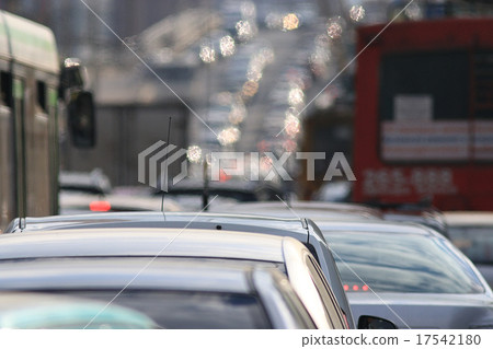 traffic on the road in a European city, stopping vehicular traffic, stop cars traffic on the road in a European city, stopping vehicular traffic, stop cars 17542180