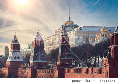 Moscow Kremlin Cathedral winter landscape embankment 17543124