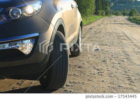 fragment of the car on the road crossover SUV 17543445