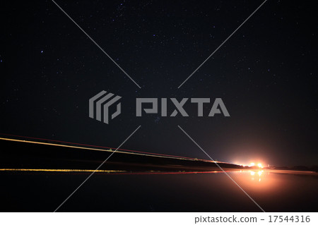 starry night sky landscape lake starry night sky landscape lake 17544316