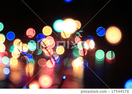 colorful bokeh Christmas garland Christmas lights 17544578