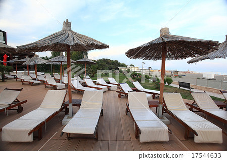 deck chairs on the beach deck chairs on the beach 17544633