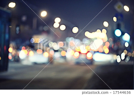 Night road in the city of lights cars traffic jams 17544636