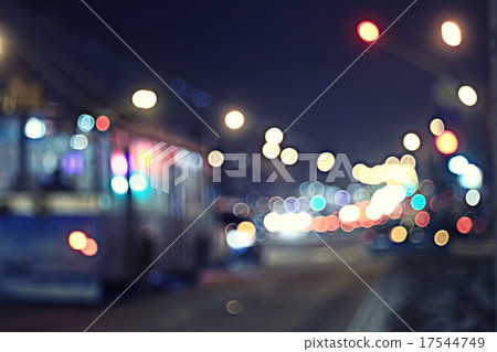 Night road in the city of lights cars traffic jams 17544749