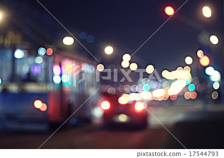 Night road in the city of lights cars traffic jams Night road in the city of lights cars traffic jams 17544793