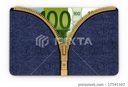 Illustration euro currency denim zipper fastening 17545307