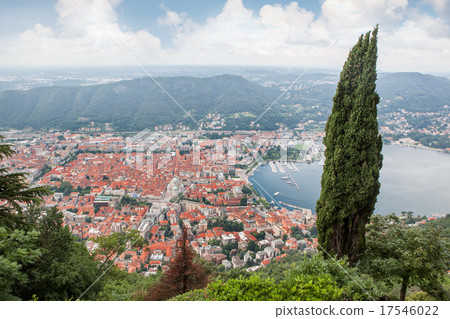 View of Como city on Como lake in Italy 17546022