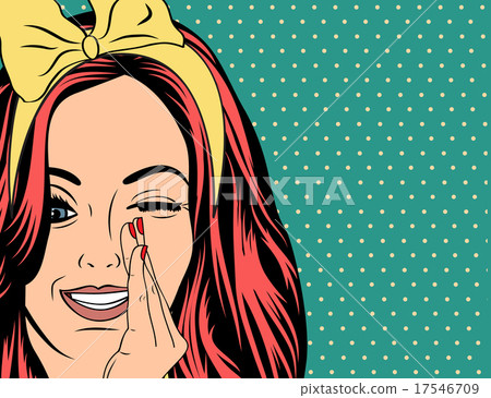 Pop Art illustration of girl with red hair Pop Art illustration of girl with red hair 17546709