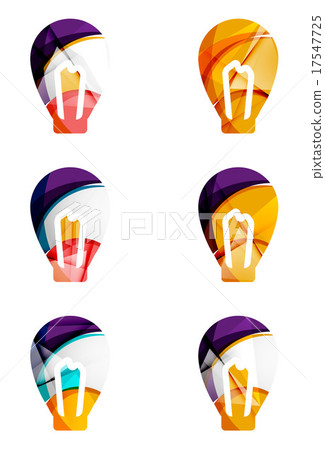 Set of abstract light bulb icons, business Set of abstract light bulb icons, business 17547725