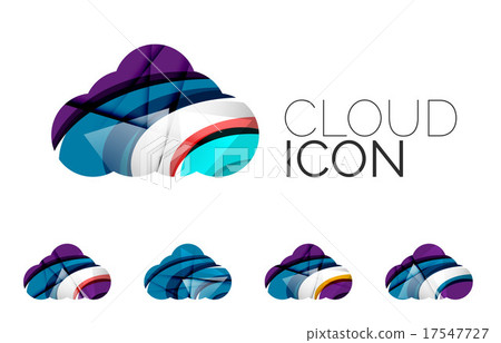 Set of abstract cloud computing icons, business Set of abstract cloud computing icons, business 17547727