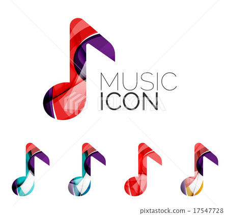 Set of abstract music note icon, business logotype Set of abstract music note icon, business logotype 17547728