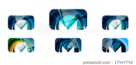 Set of abstract email icon, business logotype - Stock Illustration ...