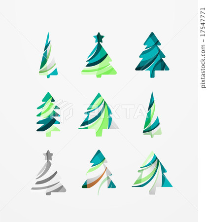 Set of abstract Christmas Tree Icons, business Set of abstract Christmas Tree Icons, business 17547771