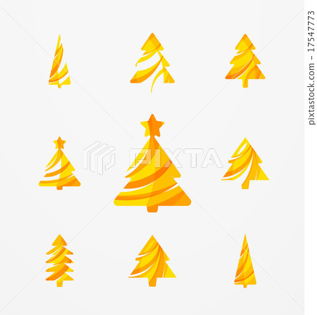 Set of abstract Christmas Tree Icons, business Set of abstract Christmas Tree Icons, business 17547773