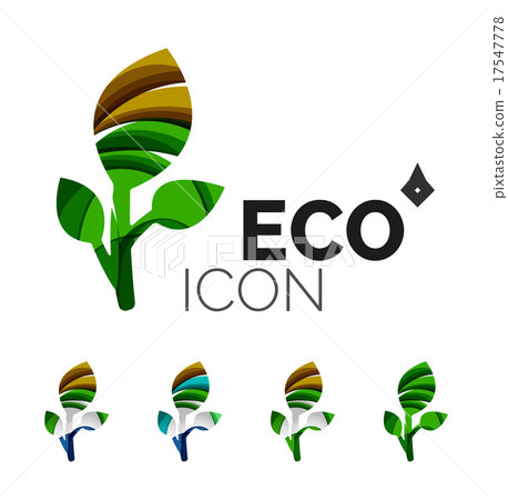 Set of abstract eco leaf icons, business logotype Set of abstract eco leaf icons, business logotype 17547778