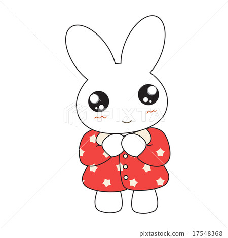 Cute cartoon bunny girl in a pretty pink dress. - Stock Illustration ...