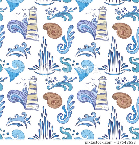 Sea Sketch Vector Pattern 17548658
