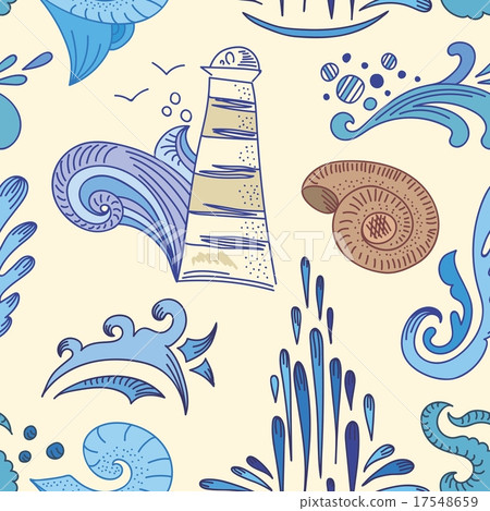 Sea Sketch Vector Pattern 17548659