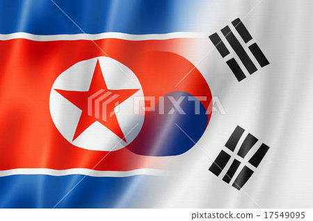North Korea and South Korea flag North Korea and South Korea flag 17549095