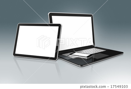 High Tech Laptop, mobile phone and digital tablet High Tech Laptop, mobile phone and digital tablet 17549103