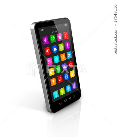 Smartphone with apps icons interface Smartphone with apps icons interface 17549110