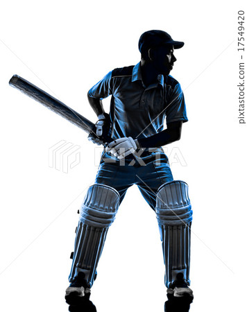 Cricket player  batsman silhouette 17549420