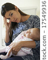 Portrait Of Tired Mother Suffering From Post Natal Depression 17549936