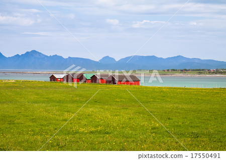 Norwegian traditional boathouse in countryside 17550491