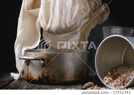Making non-dairy almond milk 17551341