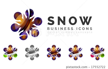 Set of abstract colorful snowflake logo icons 17552722