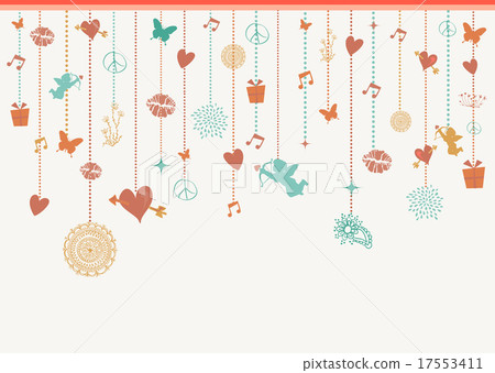 Valentines love greeting card background elements Valentines love greeting card background elements 17553411