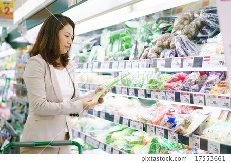 Women shopping at supermarkets 17553661