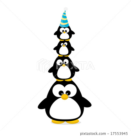 merry christmas card with penguins set. merry christmas card with penguins set. 17553945
