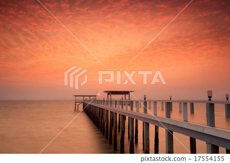 Wood bridge along 17554155