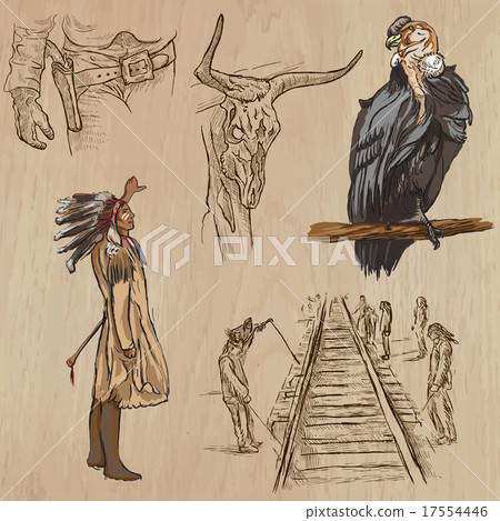 Wild West - Hand drawn vector pack 17554446