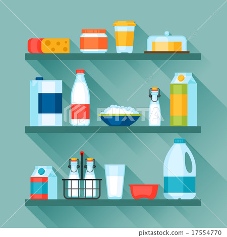 Illustration with dairy products in flat design 17554770