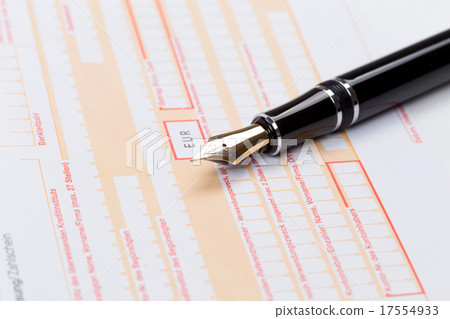 Fountain Pen on empty Remittance slip 17554933