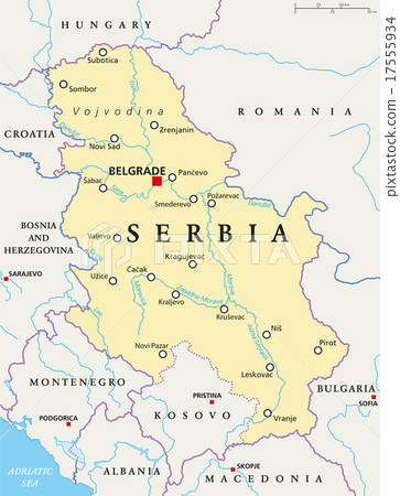 Serbia Political Map 17555934