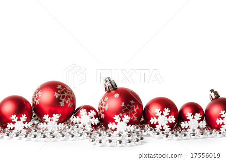red christmas balls on white red christmas balls on white 17556019