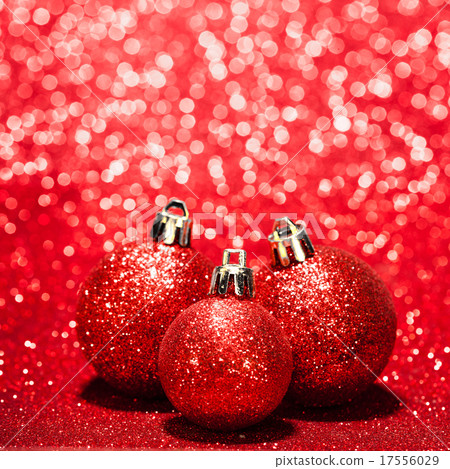 Beautiful red christmas balls 17556029