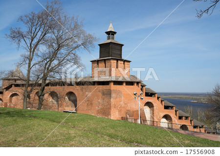 Wall and tower of Nizhny Novgorod Kremlin 17556908